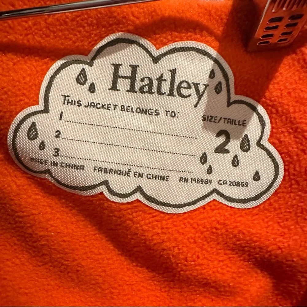 Hatley Boys' Dinosaur Zip-Up Rain Jacket fleece‎ Lined Size 2